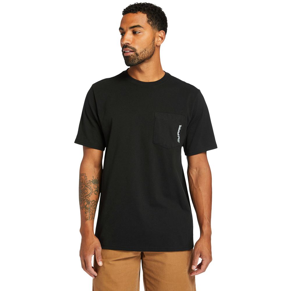 Timberland Μπλουζάκια Ανδρικα Μαυρα - Pro® Short Sleeve Base Plate Wicking - Greece 7582639-UQ